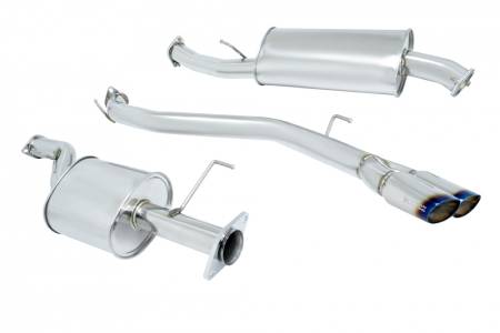 Megan Racing - Megan Racing Type2 Cat-Back Exhaust System: Nissan Quest 2011+ Stainless Burnt Roll Tips