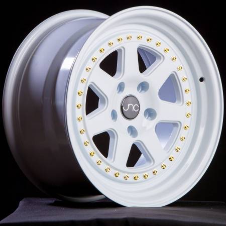 JNC Wheels - JNC Wheels Rim JNC048 WHITE WITH GOLD RIVETS 17x8 5x114.3 ET30