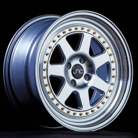 JNC Wheels - JNC Wheels Rim JNC048 SILVER MACHINE FACE GOLD RIVETS 17x9 4x100 ET25