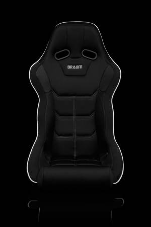 BRAUM RACING SEATS & MORE - BRAUM Racing Falcon X Series FIA Approved Fixed Back Racing Seat - Black Polo Cloth (White Stitching / White Piping) - Each