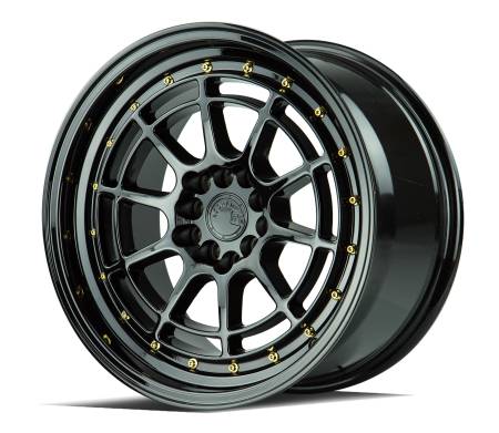 AodHan Wheels - AodHan Wheels Rim AH04 17X9 5x100/114.3 73.1CB ET25 Full Black (Gold Rivet)