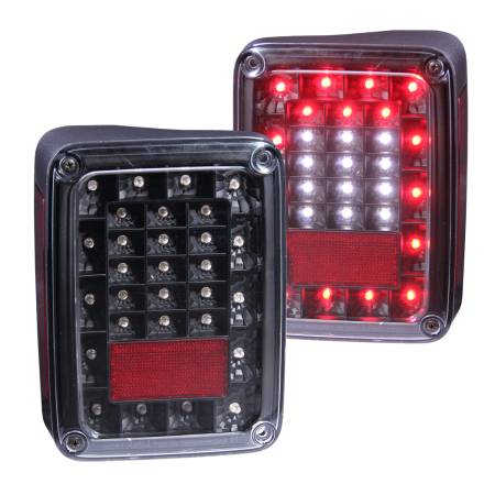 ANZO Headlights, Tail Lights and More  - ANZO 2007-2015 Jeep Wrangler LED Taillights Black