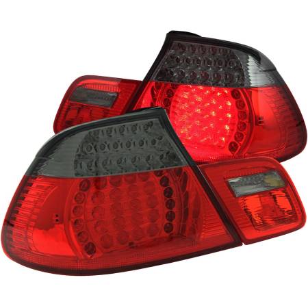 ANZO Headlights, Tail Lights and More  - ANZO 2000-2003 BMW 3 Series E46 LED Taillights Red/Smoke 4pc