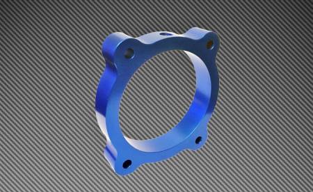 Torque Solution - Torque Solution Throttle Body Spacer (Blue): Hyundai Genesis V6 3.8L 2013+