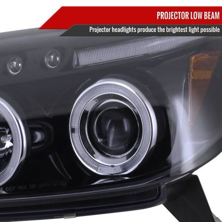 Spec'D Tuning Products - Spec-D 2003-2005 Toyota 4Runner Dual Halo Projector Headlights (Glossy Black Housing/Smoke Lens)