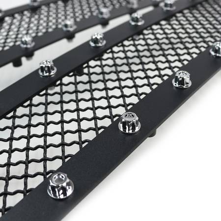 Spec'D Tuning Products - Spec-D 2003-2006 Chevrolet Silverado/Avalanche Rivet Style Black Stainless Steel 2PC Mesh Grille Insert