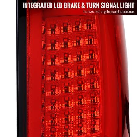 Spec'D Tuning Products - Spec-D 2004-2015 Nissan Titan LED Tail Lights with White LED Tube (Chrome Housing/Red Lens)