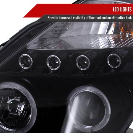 Spec'D Tuning Products - Spec-D 2003-2005 Nissan 350Z Dual Halo Projector Headlights (Glossy Black Housing/Smoke Lens)