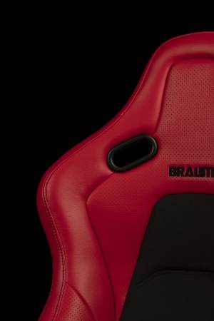 BRAUM RACING SEATS & MORE - BRAUM Racing Falcon-S Composite FRP Reclining Seats - Red W/ Black Stitching - Pair