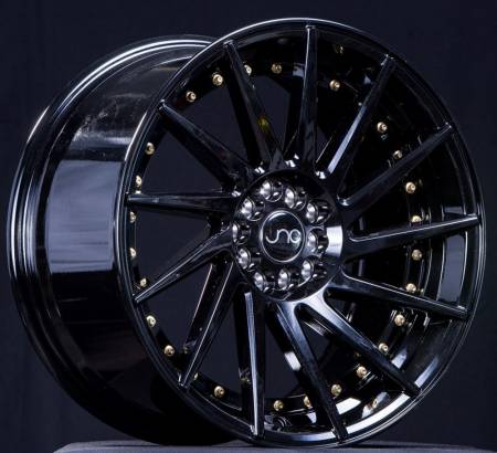 JNC Wheels - JNC Wheels Rim JNC051 Gloss Black/Gold Rivets 19x10.5 5x112 ET30