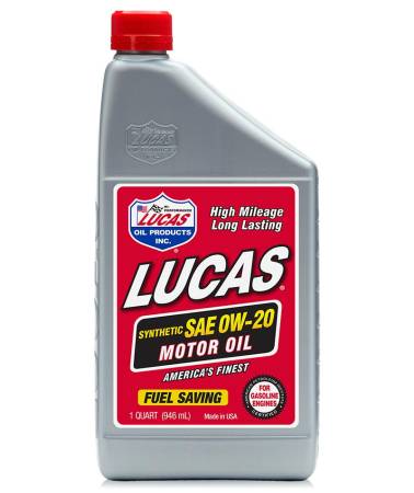 Lucas Oil - Lucas Motor Oil - High Mileage - 0W20 - Synthetic - 1 qt - Each