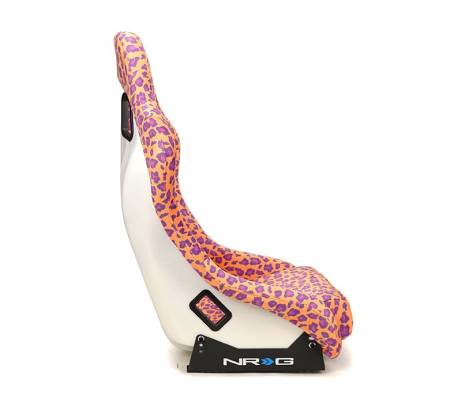 NRG Innovations - NRG Innovations FRP Bucket Seat PRISMA- SAVAGE Edition w/ White Pearlized Back Wild Thornberry Leopard Print- Medium