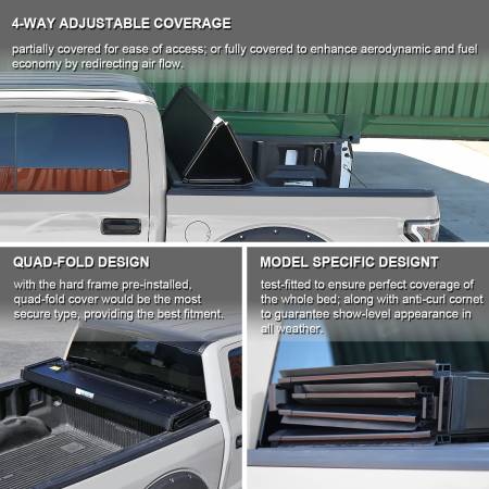 Spec'D Tuning Products - Spec-D 1999-2007 Chevrolet Silverado / GMC Sierra 6'6" Standard Bed Hard Quad-Fold Tonneau Cover