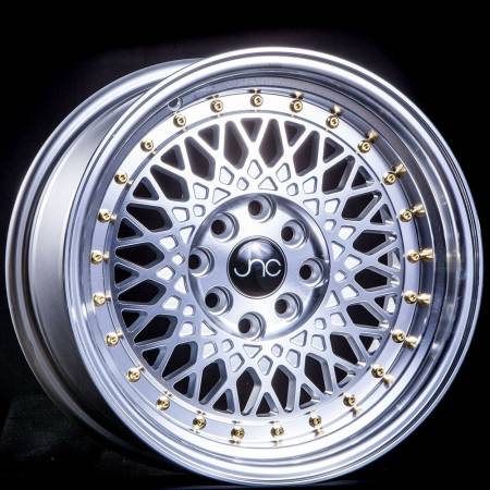 JNC Wheels - JNC Wheels Rim JNC031 Silver Machined Face Chrome Rivets 18x8.5 5x100/114.3 ET35