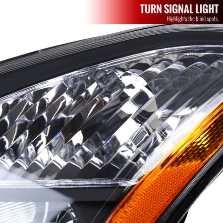 Spec'D Tuning Products - Spec-D 2008-2013 Nissan Rogue/ 2014-2015 Rogue Select Factory Style Headlights w/ Amber Reflectors (Matte Black Housing/Clear Lens)