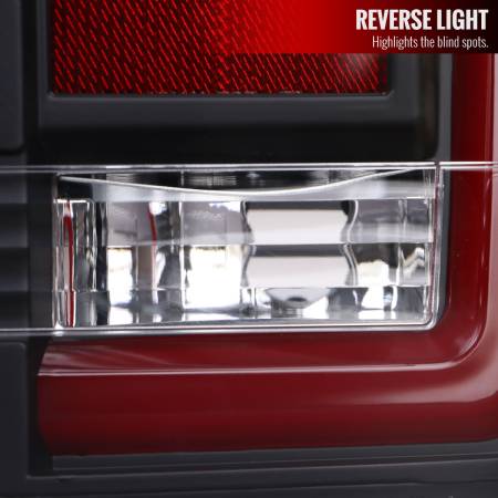 Spec'D Tuning Products - Spec-D 2004-2015 Nissan Titan LED Tail Lights with Red LED Tube (Matte Black Housing/Clear Lens)