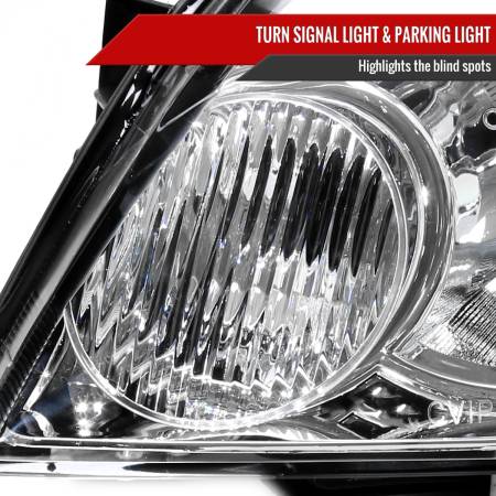 Spec'D Tuning Products - Spec-D 2006-2013 Chevrolet Impala/2006-2007 Monte Carlo/2014-2016 Impala Limited Factory Style Headlights w/ LED Strip (Chrome Housing/Clear Lens)