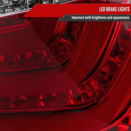 Spec'D Tuning Products - Spec-D 2008-2010 BMW E60 5 Series Sedan LED Tail Lights (Chrome Housing/Red Lens)