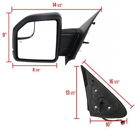 Spec'D Tuning Products - Spec-D 2003-2006 Ford Expedition Matte Black Power Adjustable & Heated Side Mirrors w/ LED Turn Signal Lights