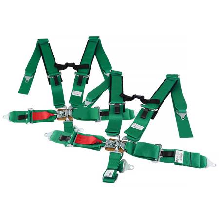 Spec'D Tuning Products - Spec-D Universal Green 5 Point Latch & Link Racing Seat Belt Safety Harness