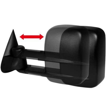 Spec'D Tuning Products - Spec-D 1999-2007 Chevrolet Silverado/Tahoe/Suburban GMC Sierra/Yukon XL Manual Adjustable & Extendable Black Cover Towing Mirrors