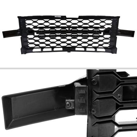 Spec'D Tuning Products - Spec-D 2019-2022 Chevrolet Silverado 1500 WT Glossy Black Honeycomb Hood Grille