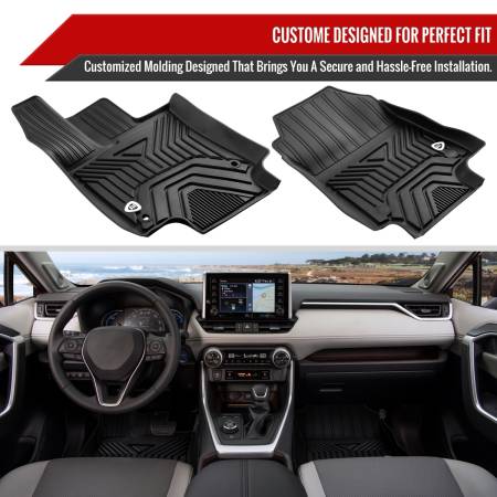 Spec'D Tuning Products - Spec-D 2019-2022 Toyota RAV4 3PC All Weather Black TPE Floor Mats