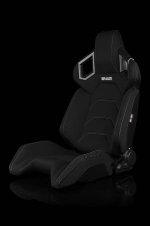 BRAUM RACING SEATS & MORE - BRAUM Racing Alpha X Series Sport Seats - Black Polo Fabric (Grey Stitching) - Pair