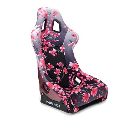 NRG Innovations - NRG Innovations FRP Bucket Seat PRISMA Japanese Cherry Blossom Edition W/ Pink Pearlized Back - Medium