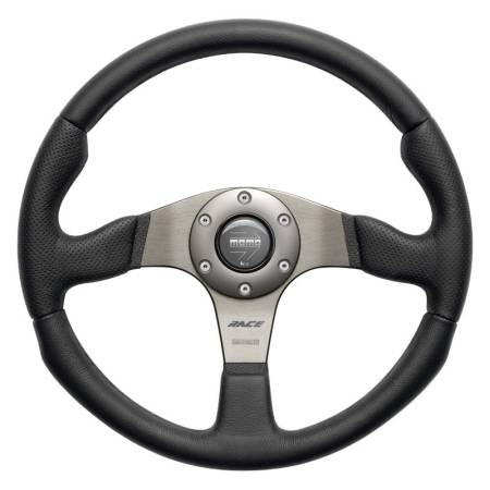 Momo - Momo Race Steering Wheel 350 mm - Black Leather/Anth Spokes