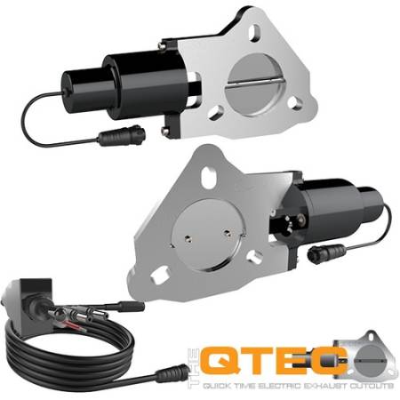 QTP (Quick Time Performance) - QTP 2.5in Bolt-On QTEC Dual Electric Cutout Valves - Pair