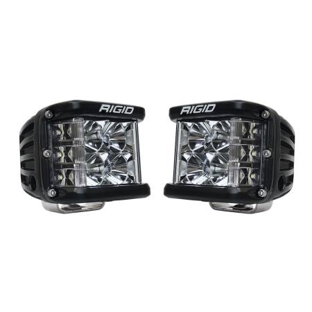 Rigid Industries - RIGID D-SS PRO Side Shooter, Flood Optic, Surface Mount, Black Housing, Pair