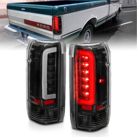 ANZO Headlights, Tail Lights and More  - ANZO 1987-1996 Ford F-150 LED Taillights Black Housing Clear Lens (Pair)