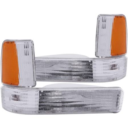 ANZO Headlights, Tail Lights and More  - ANZO 1991-1996 Dodge Dakota Euro Parking Lights Chrome w/ Amber Reflector