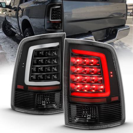 ANZO Headlights, Tail Lights and More  - ANZO 2009-2018 Dodge Ram 1500 LED Taillight Plank Style Black w/Clear Lens