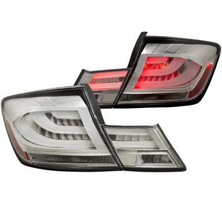 ANZO Headlights, Tail Lights and More  - ANZO 2013-2015 Honda Civic (excludes hybrid) LED Taillights Chrome