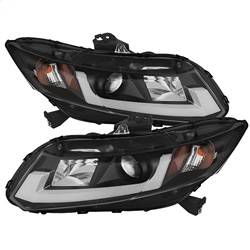 Spyder Auto - Spyder 12-14 Honda Civic (Excl. 2014 Coupe) Projector Headlights Lgtbr DRL Black PRO-YD-HC12-DRL-BK