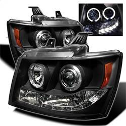 Spyder Auto - Spyder Chevy Suburban 1500 07-14 Projector Headlights LED Halo LED Blk PRO-YD-CSUB07-HL-BK