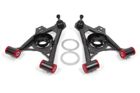 BMR Suspension - BMR 94-04 Mustang Lower Non-Adj. A-Arms (Poly) w/ Tall Ball Joint / Spring Pocket - Black Hammertone