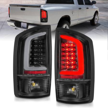 ANZO Headlights, Tail Lights and More  - ANZO 2002-2006 Dodge  Ram 1500 LED Tail Lights w/ Light Bar Black Housing Clear Lens