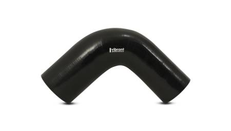 Vibrant Performance 4 Ply Reinforced Silicone 90 degree Transition Elbow - 2.5in I.D. x 3in I.D. (BLACK)