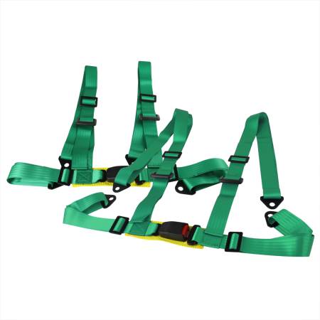 Spec'D Tuning Products - Spec-D Universal Green 4 Point Racing Seat Belt Buckle Safety Harness