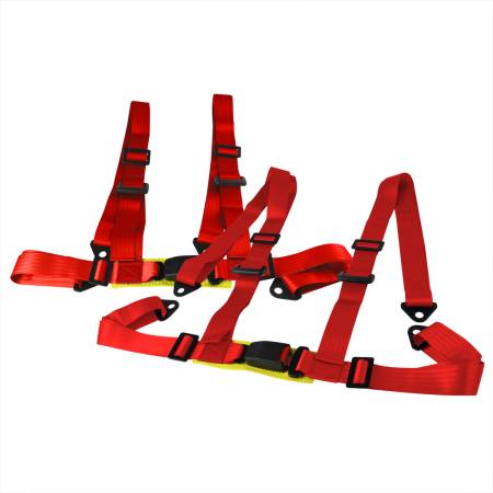 Spec'D Tuning Products - Spec-D Universal Red 4 Point Racing Seat Belt Buckle Safety Harness