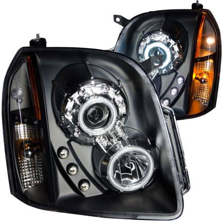 ANZO Headlights, Tail Lights and More  - ANZO 2007-2014 Gmc Yukon Projector Headlights w/ Halo Black (CCFL)