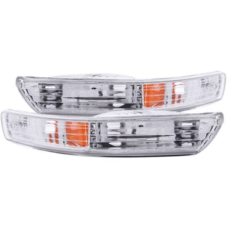 ANZO Headlights, Tail Lights and More  - ANZO 1998-2001 Acura Integra Euro Parking Lights Chrome w/ Amber Reflector