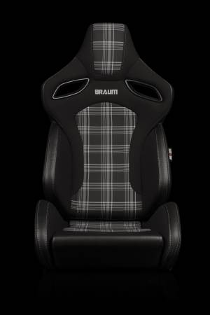 BRAUM RACING SEATS & MORE - BRAUM Racing Orue S Series Sport Seats - Grey Plaid Fabric - Pair