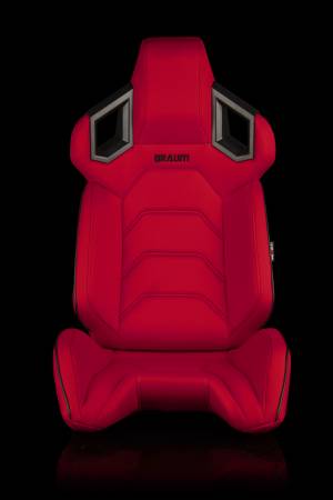 BRAUM RACING SEATS & MORE - BRAUM Racing Alpha X Series Sport Seats - Red Polo Fabric (Black Stitching) - Pair