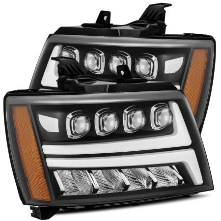 AlphaRex - AlphaRex 07-13 Chevy Avalanche NOVA LED Proj Headlights Plank Style Matte Black w/Activ Light/DRL