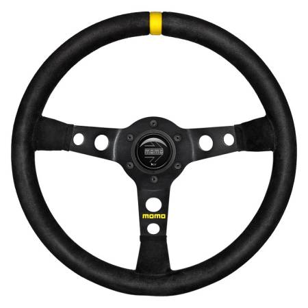 Momo - Momo MOD07 Steering Wheel 350 mm -  Black Suede/Black Spokes/1 Stripe