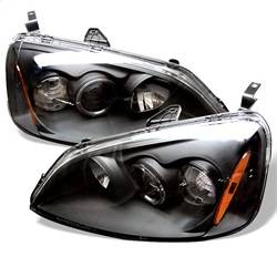 Spyder Auto - Spyder Honda Civic 01-03 2/4DR Projector Headlights - LED Halo Amber Reflector Blk PRO-YD-HC01-AM-BK